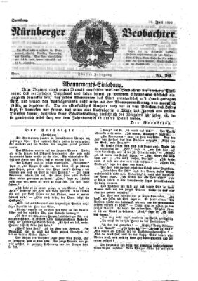 Nürnberger Beobachter Samstag 30. Juli 1853