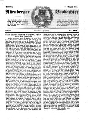 Nürnberger Beobachter Samstag 27. August 1853