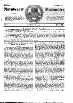 Nürnberger Beobachter Dienstag 30. August 1853