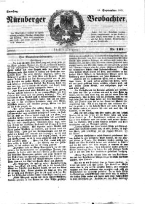 Nürnberger Beobachter Samstag 10. September 1853