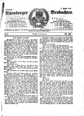 Nürnberger Beobachter Dienstag 11. April 1854