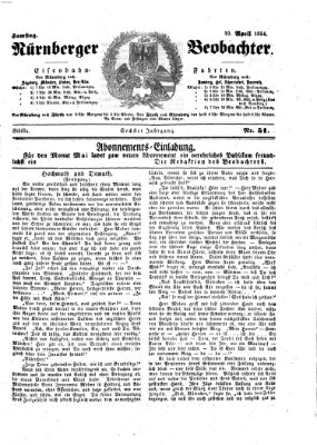 Nürnberger Beobachter Samstag 29. April 1854