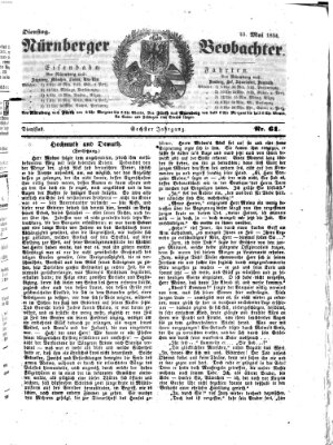 Nürnberger Beobachter Dienstag 23. Mai 1854