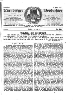 Nürnberger Beobachter Samstag 3. Juni 1854