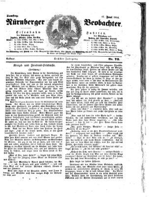 Nürnberger Beobachter Samstag 17. Juni 1854