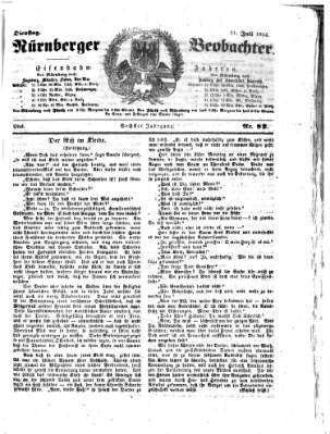 Nürnberger Beobachter Dienstag 11. Juli 1854