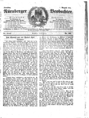 Nürnberger Beobachter Dienstag 1. August 1854