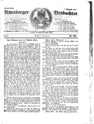 Nürnberger Beobachter Donnerstag 3. August 1854