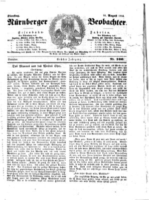 Nürnberger Beobachter Dienstag 22. August 1854