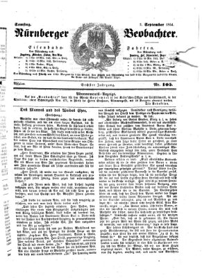 Nürnberger Beobachter Samstag 2. September 1854