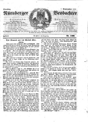 Nürnberger Beobachter Dienstag 5. September 1854