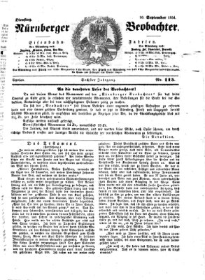 Nürnberger Beobachter Dienstag 26. September 1854