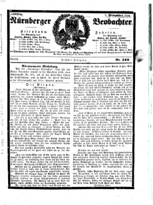 Nürnberger Beobachter Samstag 4. November 1854