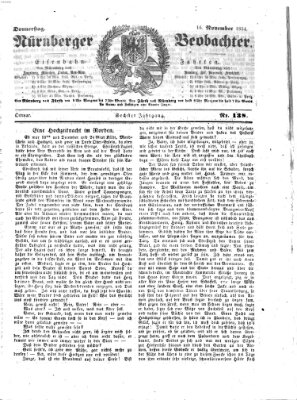 Nürnberger Beobachter Donnerstag 16. November 1854