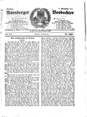 Nürnberger Beobachter Dienstag 21. November 1854