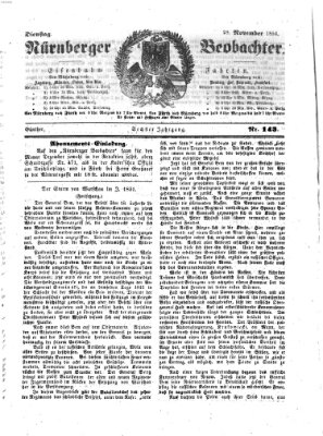 Nürnberger Beobachter Dienstag 28. November 1854