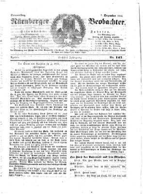 Nürnberger Beobachter Donnerstag 7. Dezember 1854