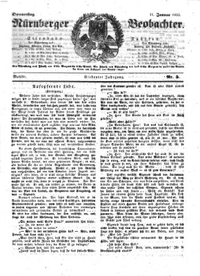 Nürnberger Beobachter Donnerstag 11. Januar 1855