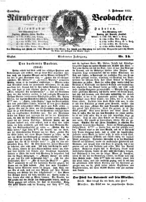 Nürnberger Beobachter Samstag 3. Februar 1855