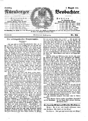 Nürnberger Beobachter Samstag 4. August 1855