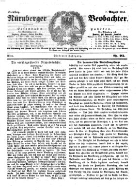 Nürnberger Beobachter Dienstag 7. August 1855