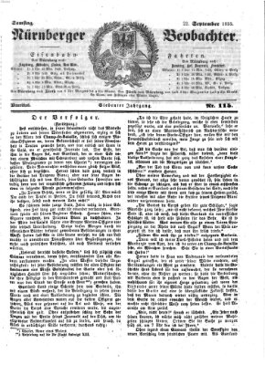 Nürnberger Beobachter Samstag 22. September 1855