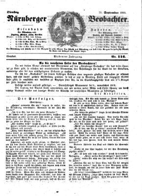 Nürnberger Beobachter Dienstag 25. September 1855