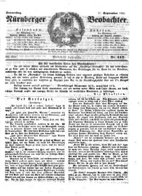 Nürnberger Beobachter Donnerstag 27. September 1855