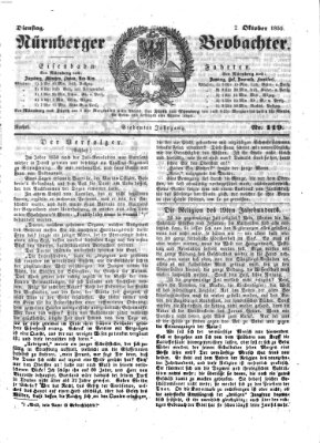 Nürnberger Beobachter Dienstag 2. Oktober 1855