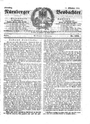 Nürnberger Beobachter Dienstag 16. Oktober 1855