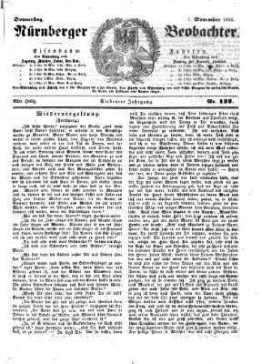 Nürnberger Beobachter Donnerstag 1. November 1855