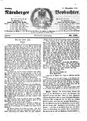 Nürnberger Beobachter Samstag 15. Dezember 1855