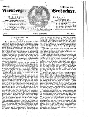 Nürnberger Beobachter Samstag 16. Februar 1856