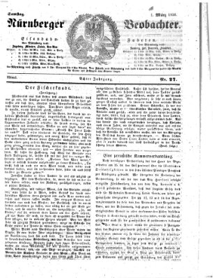 Nürnberger Beobachter Samstag 1. März 1856