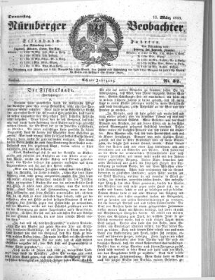 Nürnberger Beobachter Donnerstag 13. März 1856