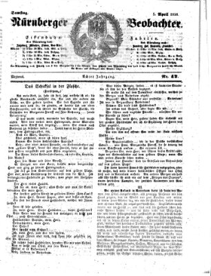 Nürnberger Beobachter Samstag 5. April 1856