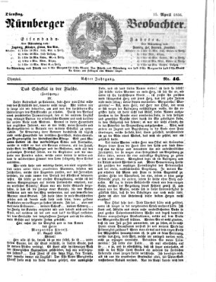 Nürnberger Beobachter Dienstag 15. April 1856