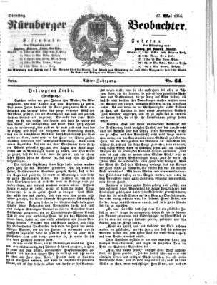 Nürnberger Beobachter Dienstag 27. Mai 1856