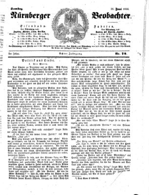 Nürnberger Beobachter Samstag 28. Juni 1856