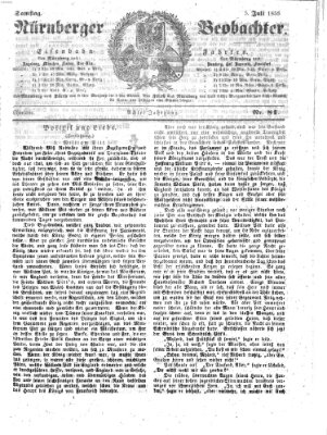 Nürnberger Beobachter Samstag 5. Juli 1856