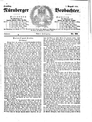 Nürnberger Beobachter Samstag 2. August 1856