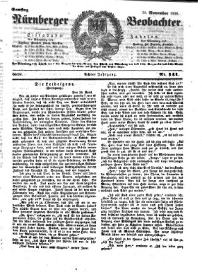 Nürnberger Beobachter Samstag 22. November 1856