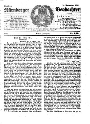 Nürnberger Beobachter Samstag 29. November 1856