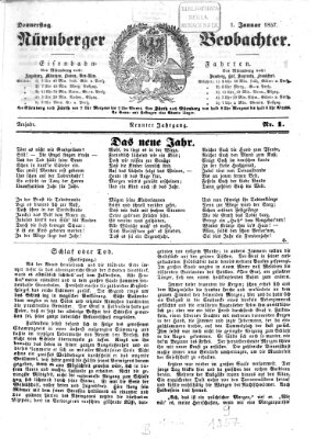 Nürnberger Beobachter Donnerstag 1. Januar 1857