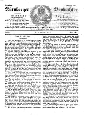 Nürnberger Beobachter Samstag 7. Februar 1857