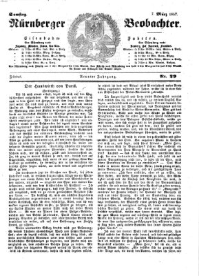 Nürnberger Beobachter Samstag 7. März 1857