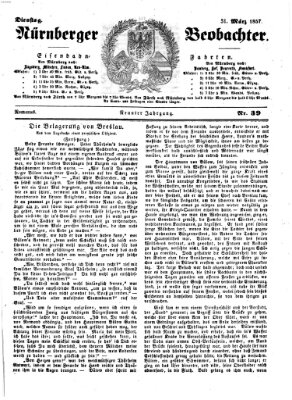 Nürnberger Beobachter Dienstag 31. März 1857