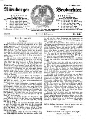 Nürnberger Beobachter Samstag 2. Mai 1857