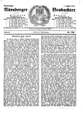 Nürnberger Beobachter Donnerstag 11. Juni 1857