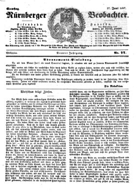 Nürnberger Beobachter Samstag 27. Juni 1857